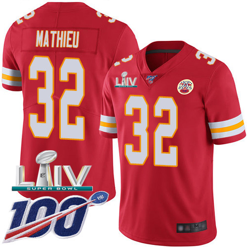 Kansas City Chiefs Nike #32 Tyrann Mathieu Red Super Bowl LIV 2020 Team Color Men Stitched NFL 100th Season Vapor Untouchable Limited Jersey